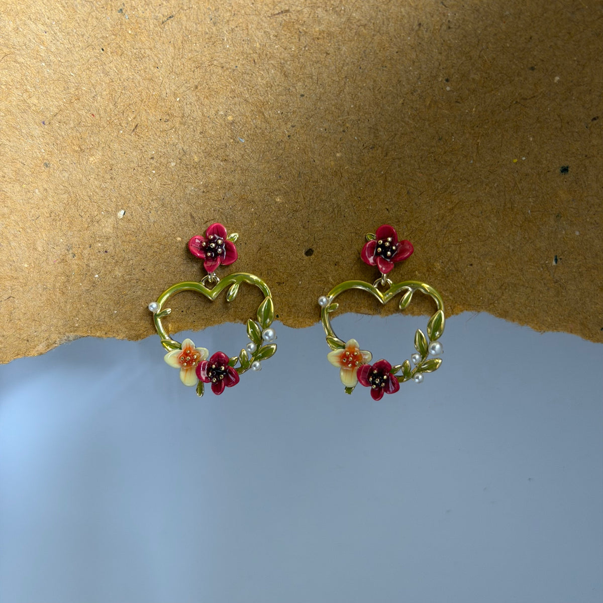 Gabriella Floral Heart Earrings