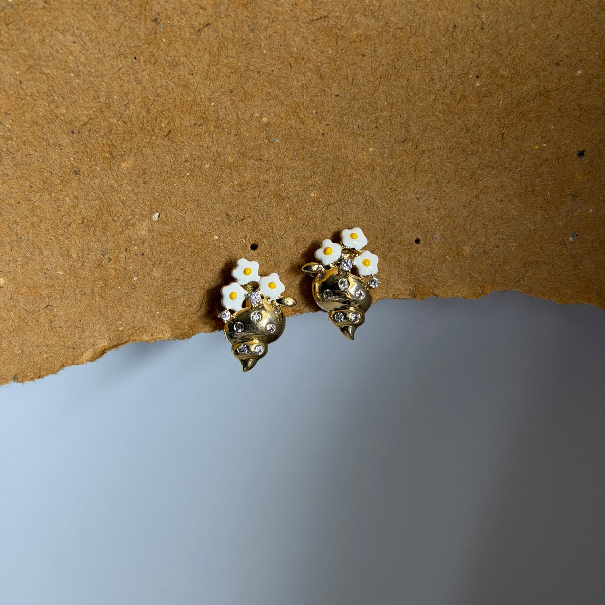Freya Floral CZ Clip On Earrings