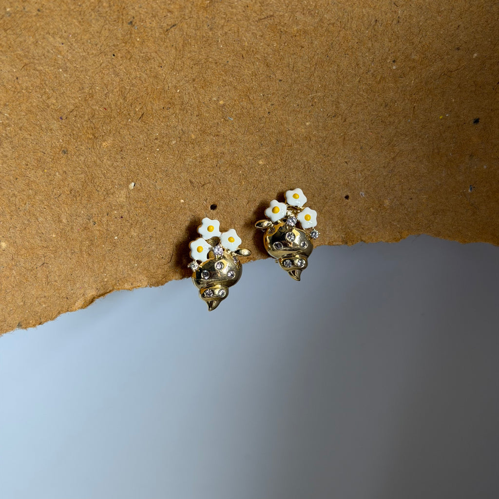 Freya Floral CZ Clip On Earrings