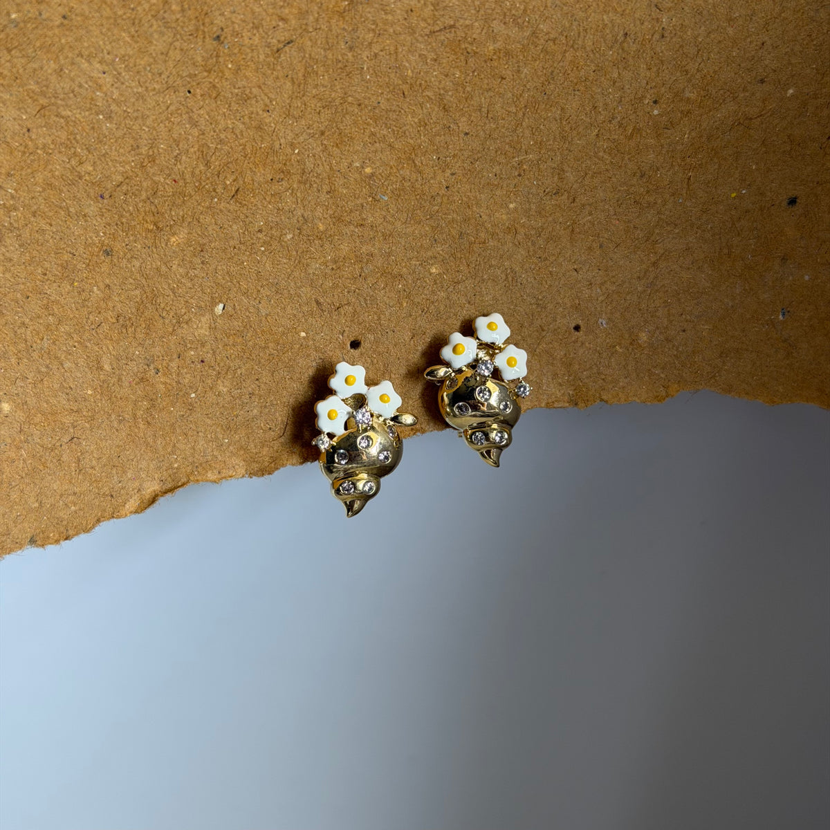 Freya Floral CZ Clip On Earrings