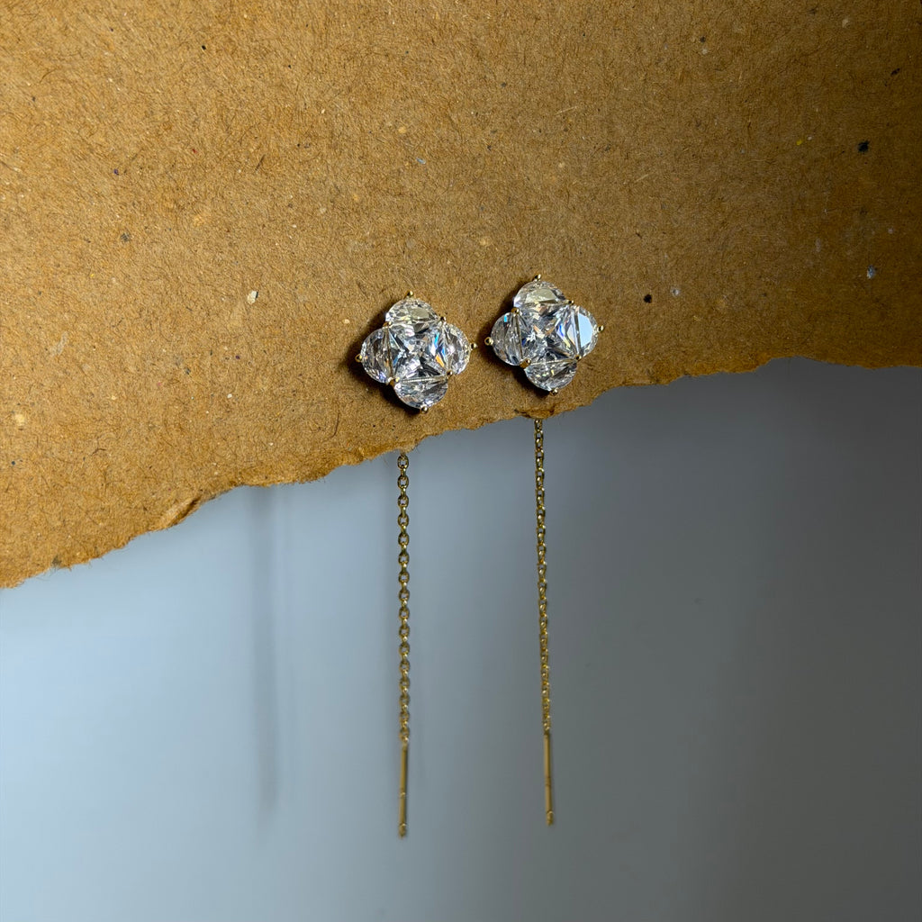 Isla Crystal Long Chain Drop Earrings