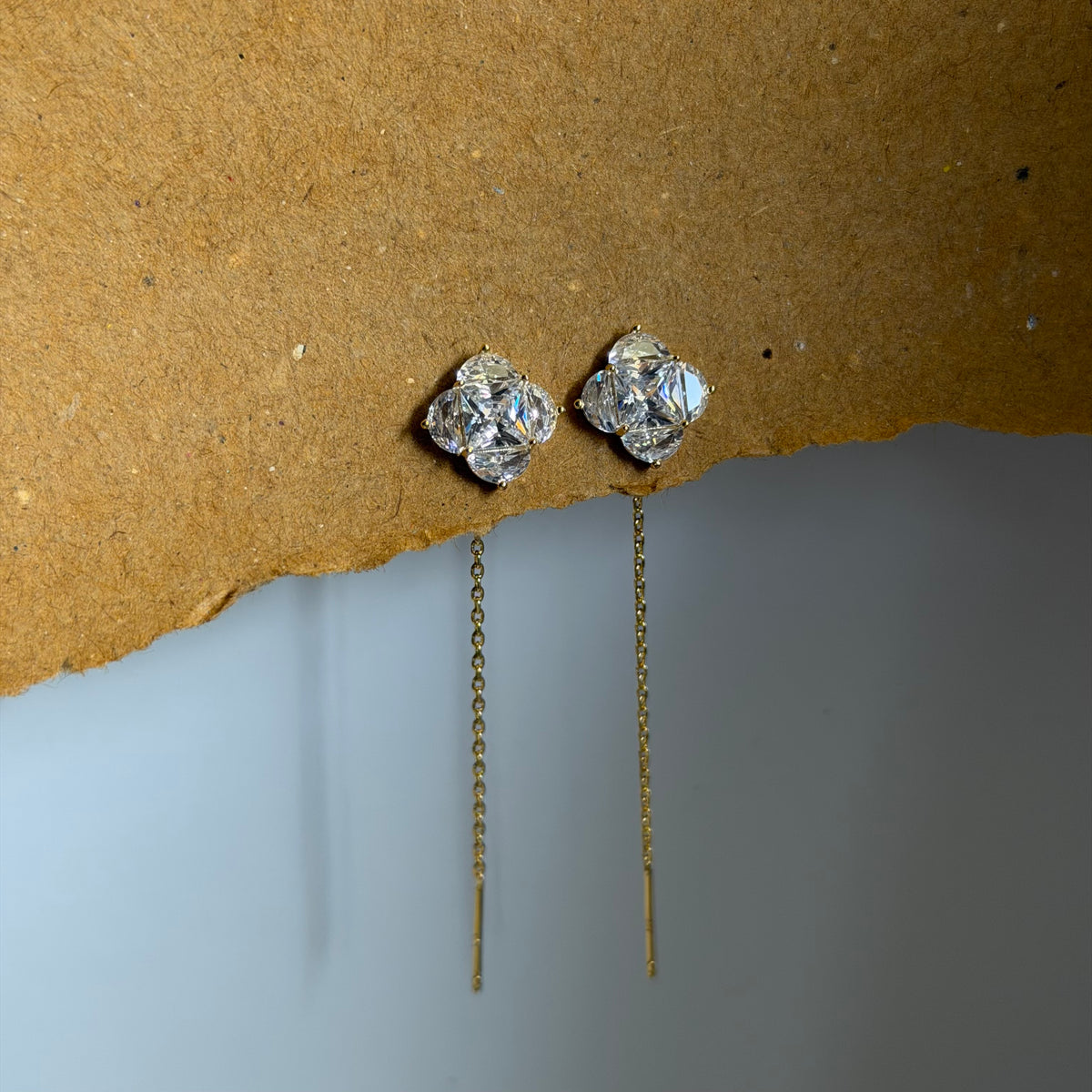 Isla Crystal Long Chain Drop Earrings
