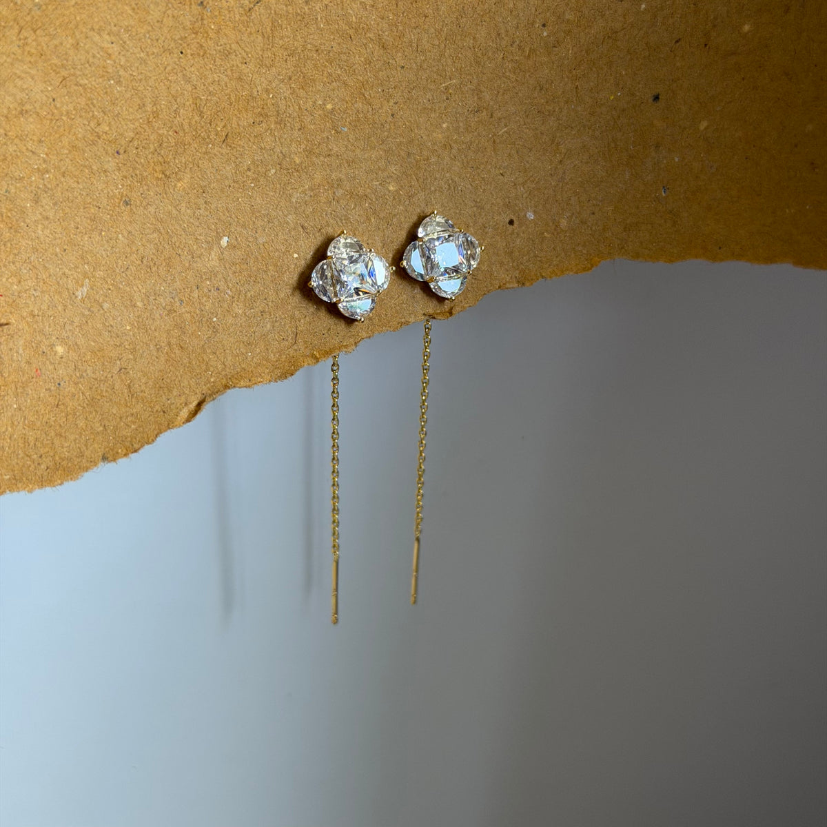Isla Crystal Long Chain Drop Earrings