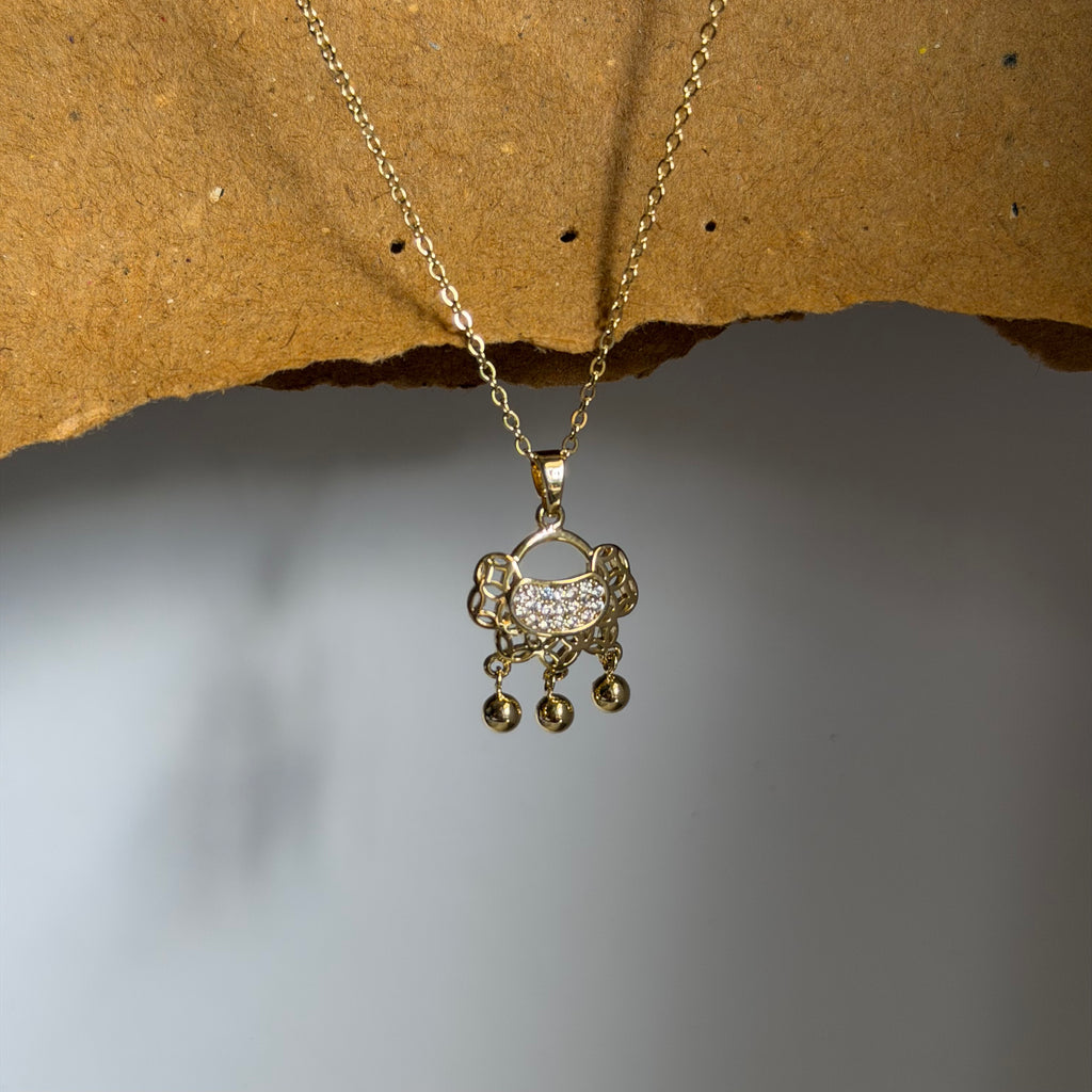 Mira Pink Floral Medallion Necklace