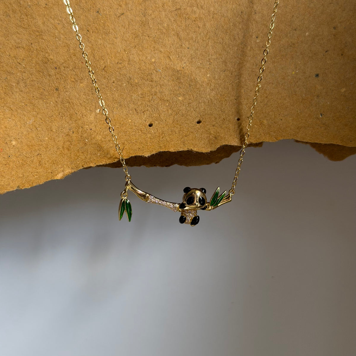 Kiara Panda Bamboo Branch Necklace