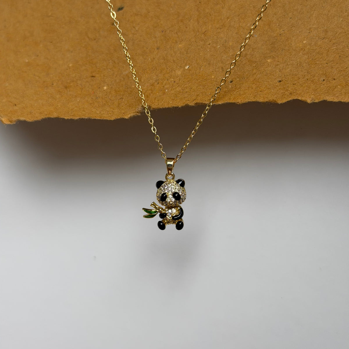 Clara Panda Bamboo Pendant Necklace