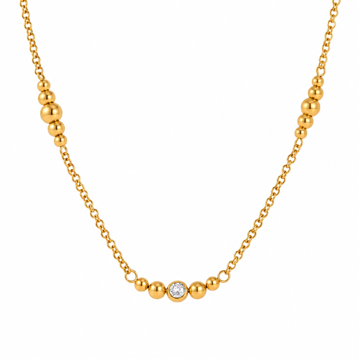 Ariana 18K PVD Minimalist Gold Bead Necklace