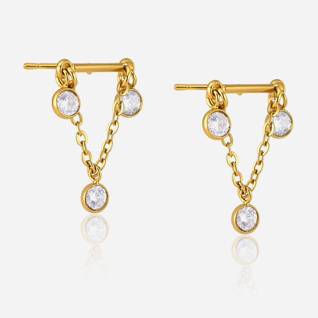 Aurelia CZ Chain Drop Earrings