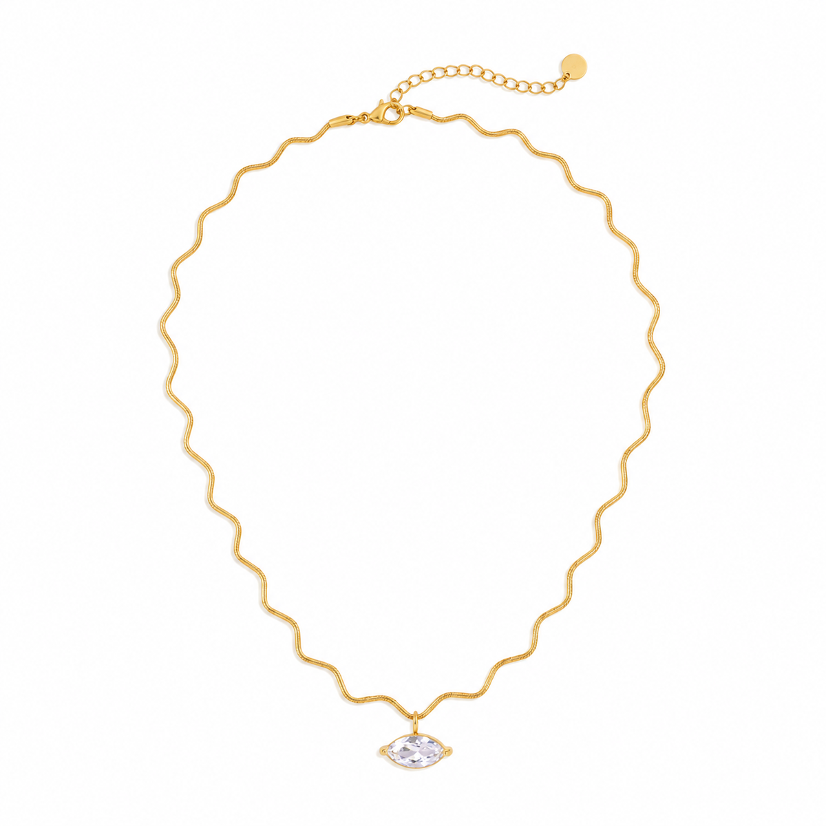 Tara 18K PVD Gold Plated Minimalist Wavy Chain Necklace